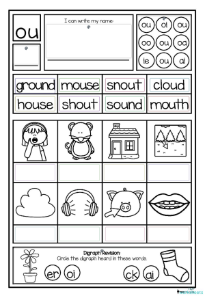 Digraph - OU. Interactive worksheet | TopWorksheets