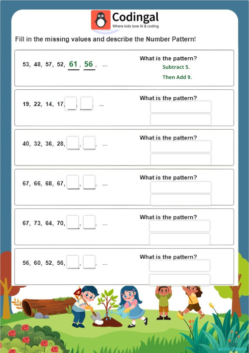 M_G03M27L59_WA01_Create_numeric_patterns_3. Interactive worksheet ...