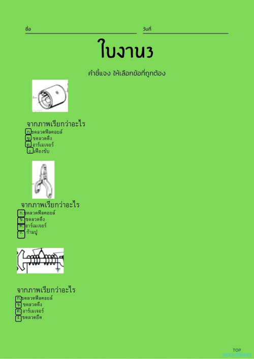 ใบงานที่3 Checkbox ใบงานเชิงโต้ตอบ | TopWorksheets