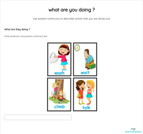 what are you doing ?. Interactive worksheet | TopWorksheets