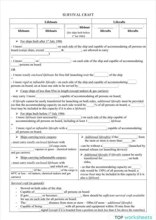 Life-saving appliances. Interactive worksheet | TopWorksheets