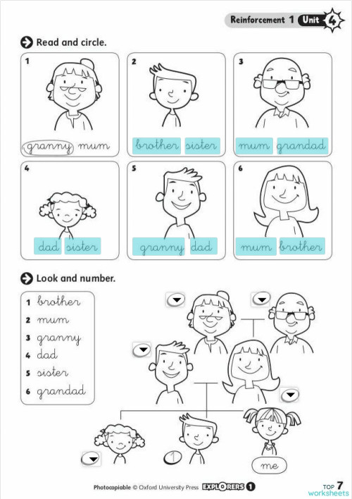 Family members. Interactive worksheet | TopWorksheets
