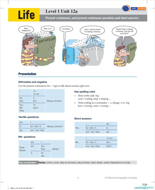 Neo Cursos Life 1 Unit 12a. Interactive worksheet | TopWorksheets