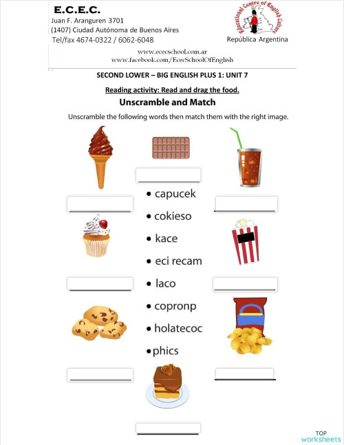 UNSCRAMBLE AND MATCH THE WORDS. Interactive worksheet | TopWorksheets