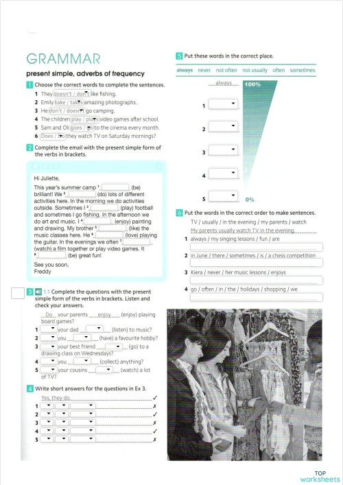 Lessson 2 Wb Grammar And Listening Interactive Worksheet Topworksheets