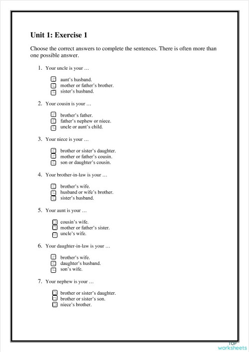 MS 1 unit 1 grammar + vocabulary. Interactive worksheet | TopWorksheets