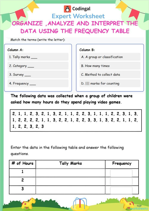Statistics: interactive worksheets and online exercises | TopWorksheets