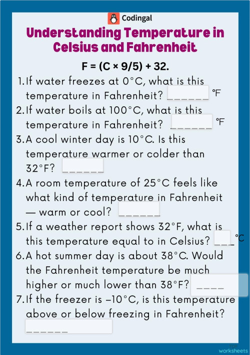Temperature: interactive worksheets and online exercises | TopWorksheets