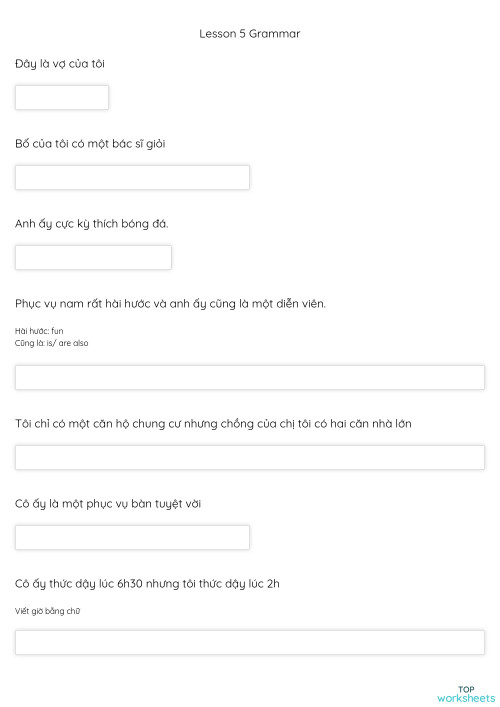 Lesson 5 Grammar. Interactive worksheet | TopWorksheets