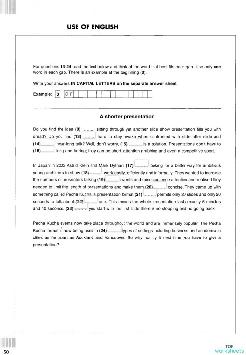 Part 5 Final Exam B2 Interactive Worksheet Topworksheets