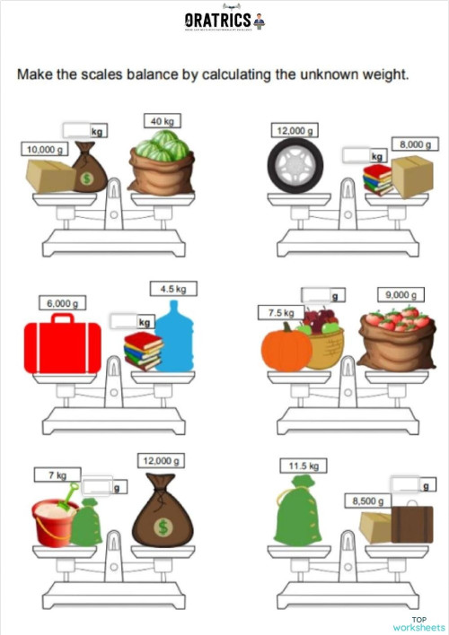 Comparison WW. Interactive worksheet | TopWorksheets