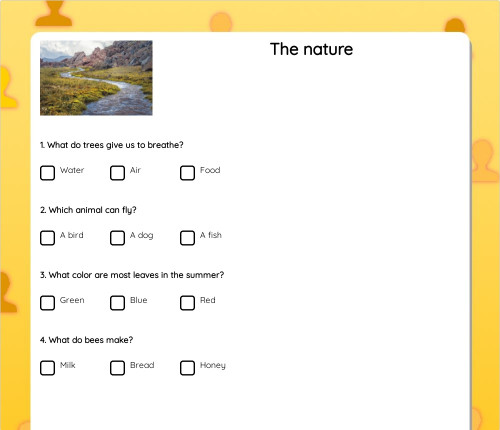 The nature. Interactive worksheet | TopWorksheets
