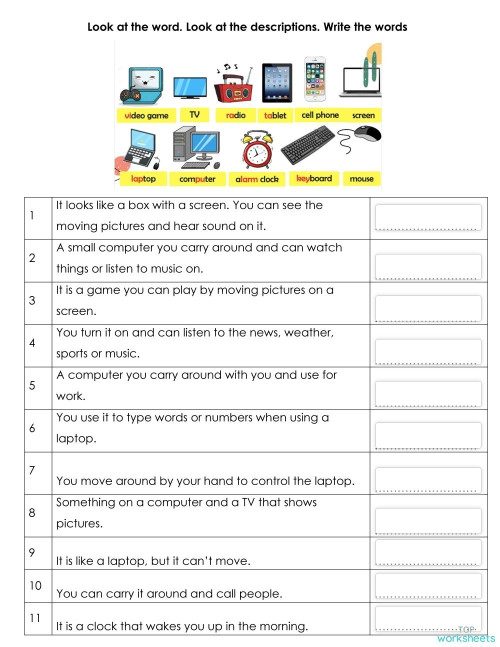 S2_Unit 1_Gadgets. Interactive worksheet TopWorksheets