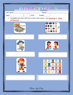 PRACTICE 5 VERB HAVE-HAS; THERE IS -THERE ARE. Interactive worksheet ...