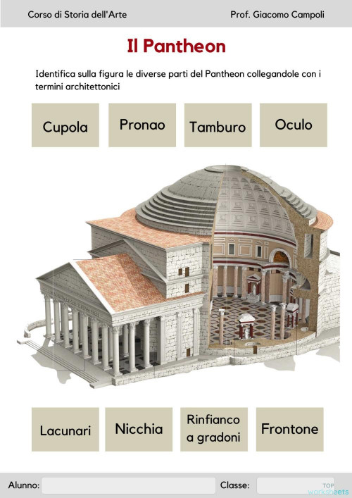 Pantheon_esercizio. Scheda interattiva | TopWorksheets