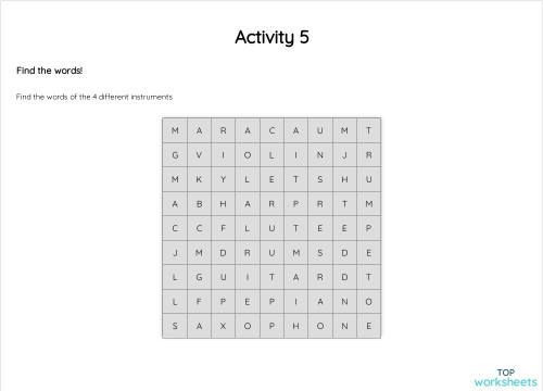 Activity 5. Interactive worksheet | TopWorksheets