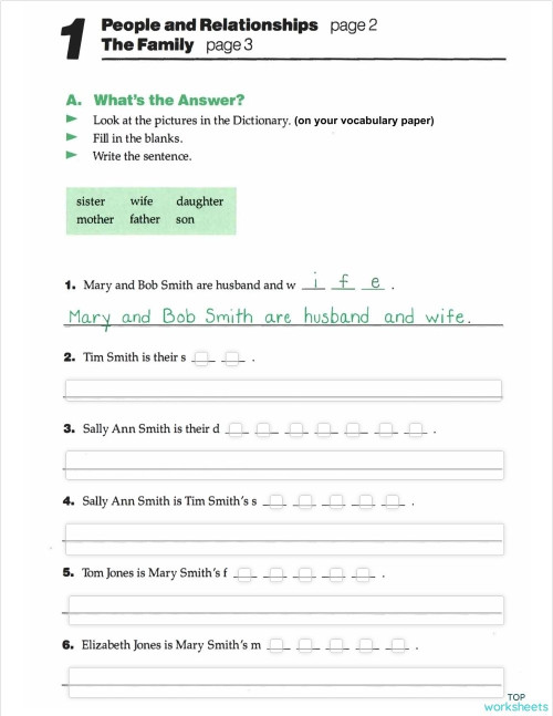 Family worksheets (BM). Interactive worksheet | TopWorksheets