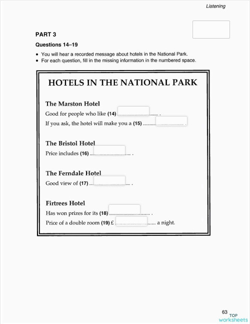 Pet 3 Test 3 Part 3 Interactive Worksheet Topworksheets