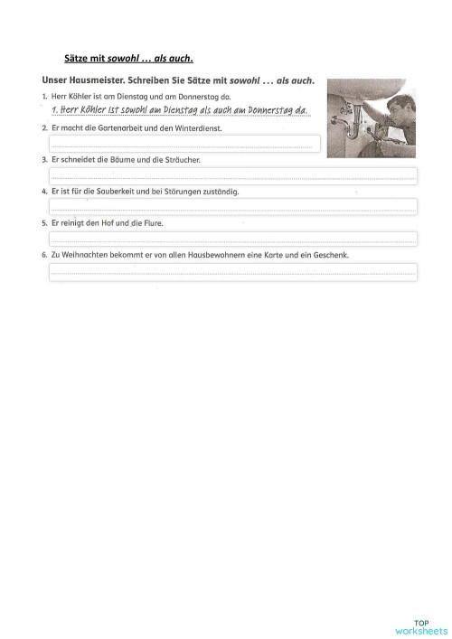 sowohl... als auch.... Interaktives Arbeitsblatt TopWorksheets