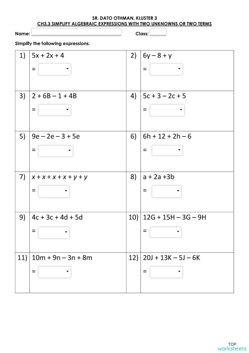05/04/22 Simplifying Algebraic Expressions 1 (Copied). Interactive ...