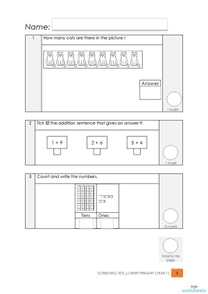 Screening Test. Interactive worksheet | TopWorksheets