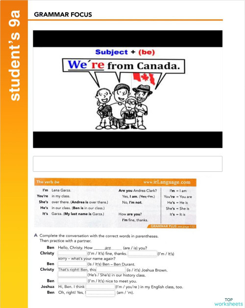 IC001 Student's 09 + Grammar Plus 02. Interactive worksheet | TopWorksheets