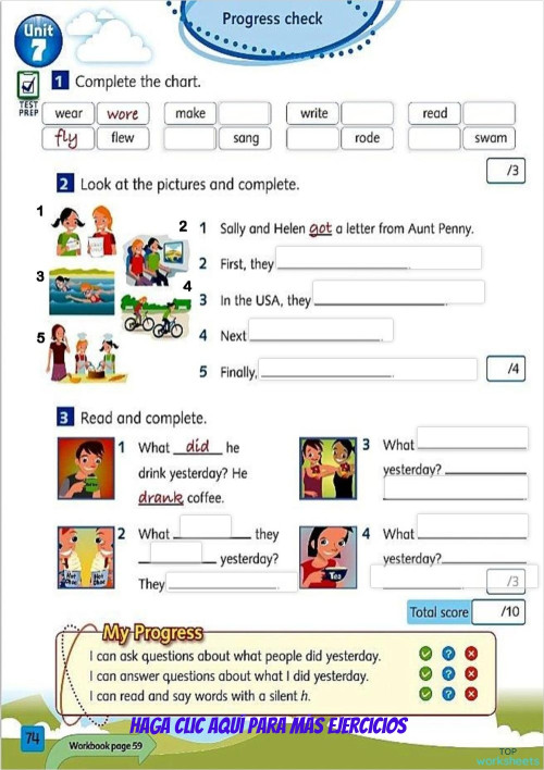 Progress Check NM 4 UNIT 7.. Interactive worksheet | TopWorksheets