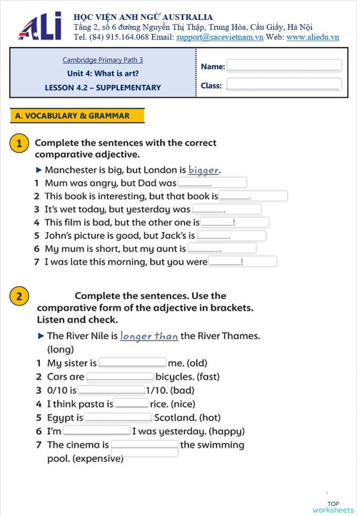 Interactive Worksheets And Online Exercises In English Topworksheets