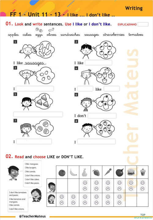 Ff 1 Unit 11 Test 7 Writing Interactive Worksheet Topworksheets