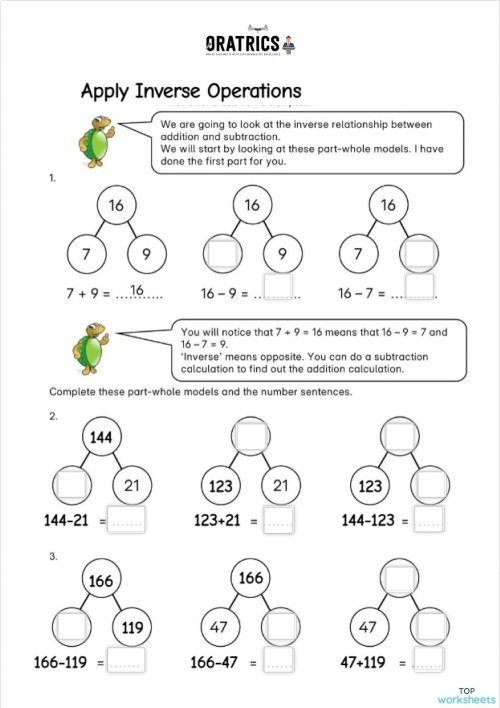 Subtraction VV. Interactive worksheet | TopWorksheets