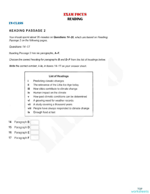 [REA] Matching Headings. Interactive worksheet | TopWorksheets