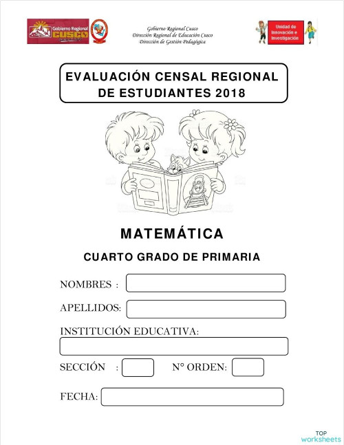MATEMATICA 4TO GRADO. Ficha interactiva | TopWorksheets