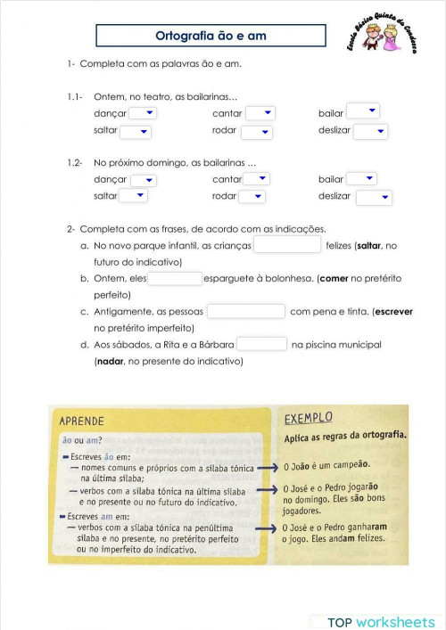 Outro: fichas interativas e exercícios online | TopWorksheets