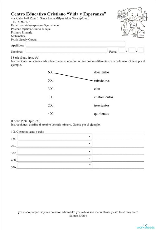 Matemática-Cuarto Bloque. Ficha interactiva | TopWorksheets