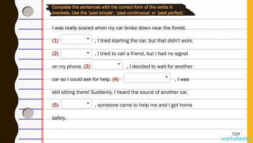 Writing part 2 (a story) (Writingbank 2). Interactive worksheet ...