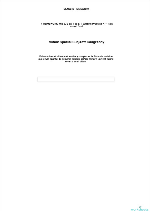 Class 6 Homework. Interactive worksheet | TopWorksheets