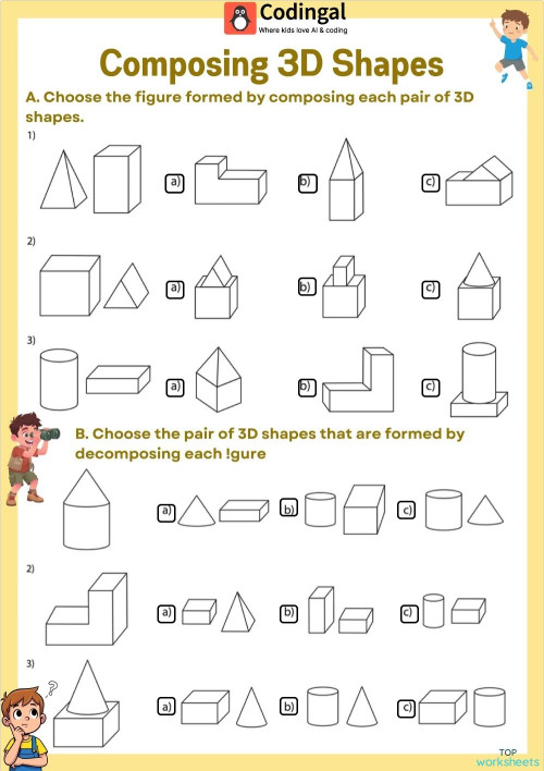 M_G01M18L61_WE03_Composing 3D Shapes. Interactive worksheet | TopWorksheets
