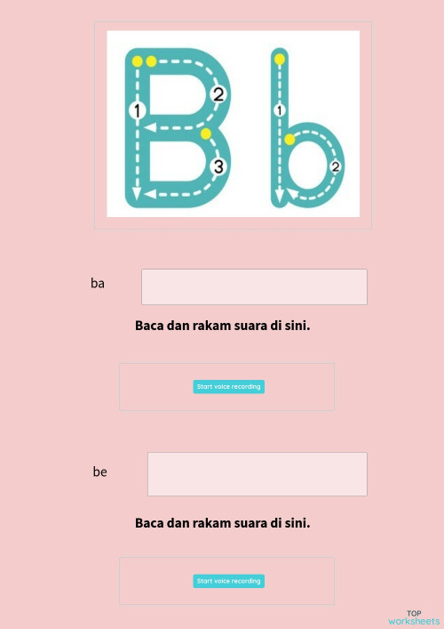konsonan ba. Interactive worksheet | TopWorksheets