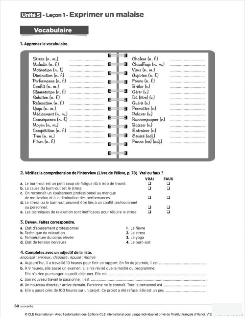 unité 5- rester en forme. Fiche interactive | TopWorksheets