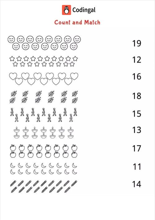 M_G01M01L02_WA02_Count and Match. Interactive worksheet | TopWorksheets