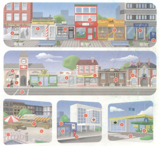 Shops and places in a town. Interactive worksheet | TopWorksheets