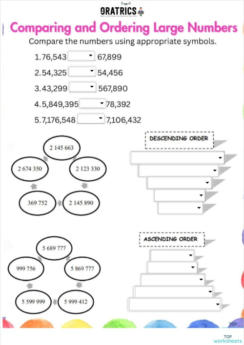 Number Comparison 003. Interactive worksheet | TopWorksheets