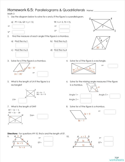 Homework 6.5. Interactive worksheet | TopWorksheets