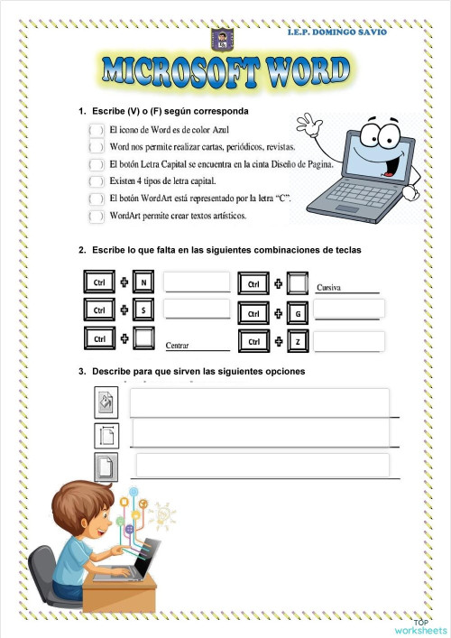 PRUEBA DE WORD. Ficha interactiva | TopWorksheets