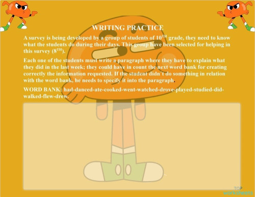 WRITING PAGE FOR PRACTICE visual data 7