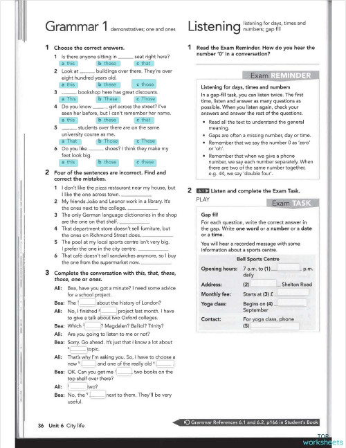 Close-Up A2 U6 Grammar. Interactive worksheet | TopWorksheets