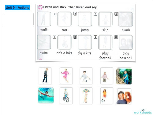 TT1 Unit 9 actions. Interactive worksheet | TopWorksheets