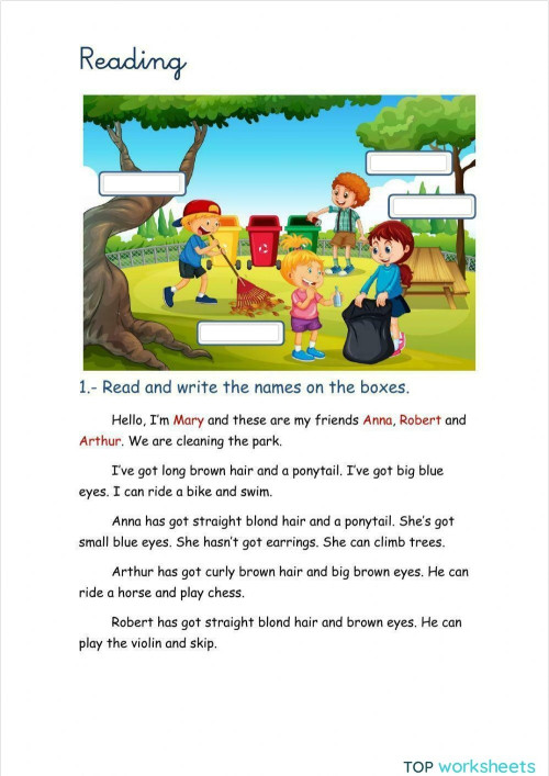 Reading. Interactive worksheet | TopWorksheets