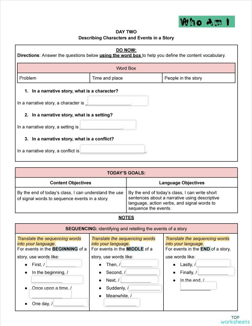Plot: interactive worksheets and online exercises | TopWorksheets