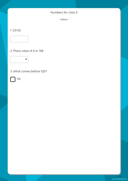 Numbers for class 3. Interactive worksheet | TopWorksheets